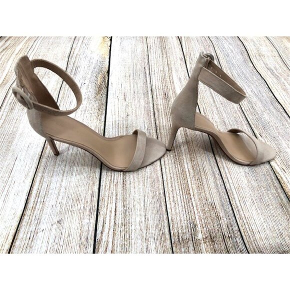 Banana Republic Women's Size 10 M Tan‎ Suede Ankle Strap Stiletto Heels - Picture 4 of 9